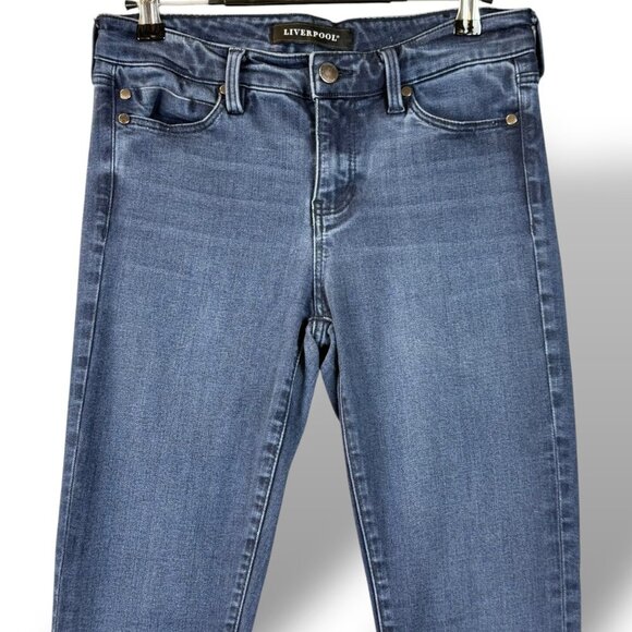 Liverpool Jeans Womens Size 8 Abby Ankle Skinny Fit Mid-Rise Stone Wash Denim - Picture 4 of 13